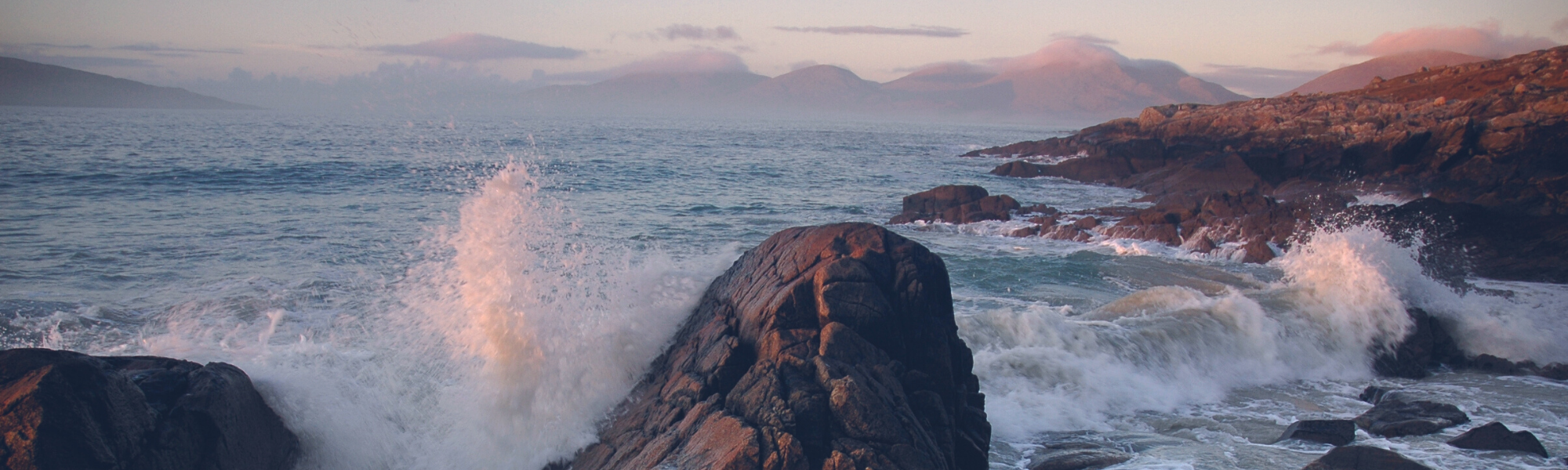 Ocean with waves on rocks