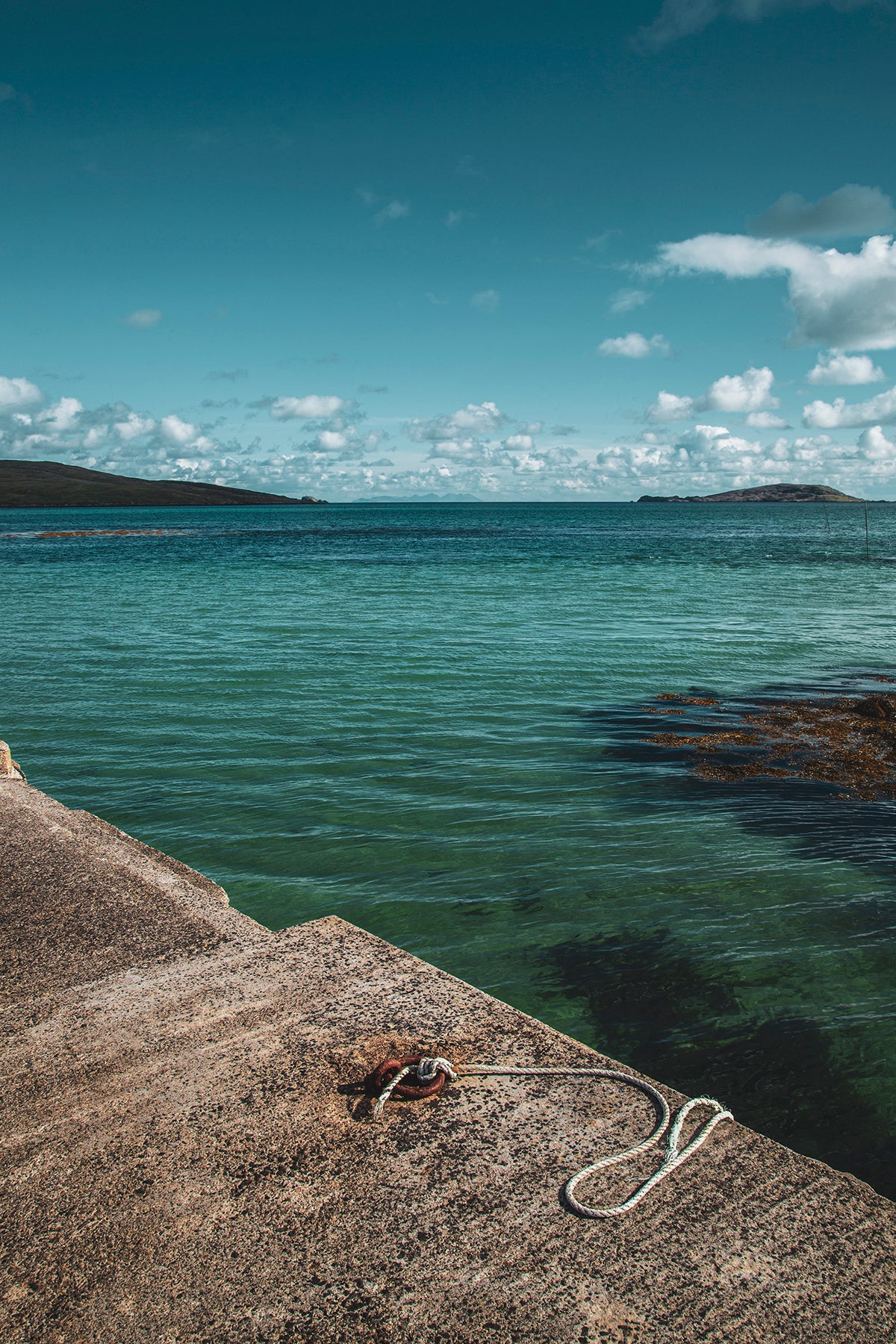 Hebridean sea next to the pier