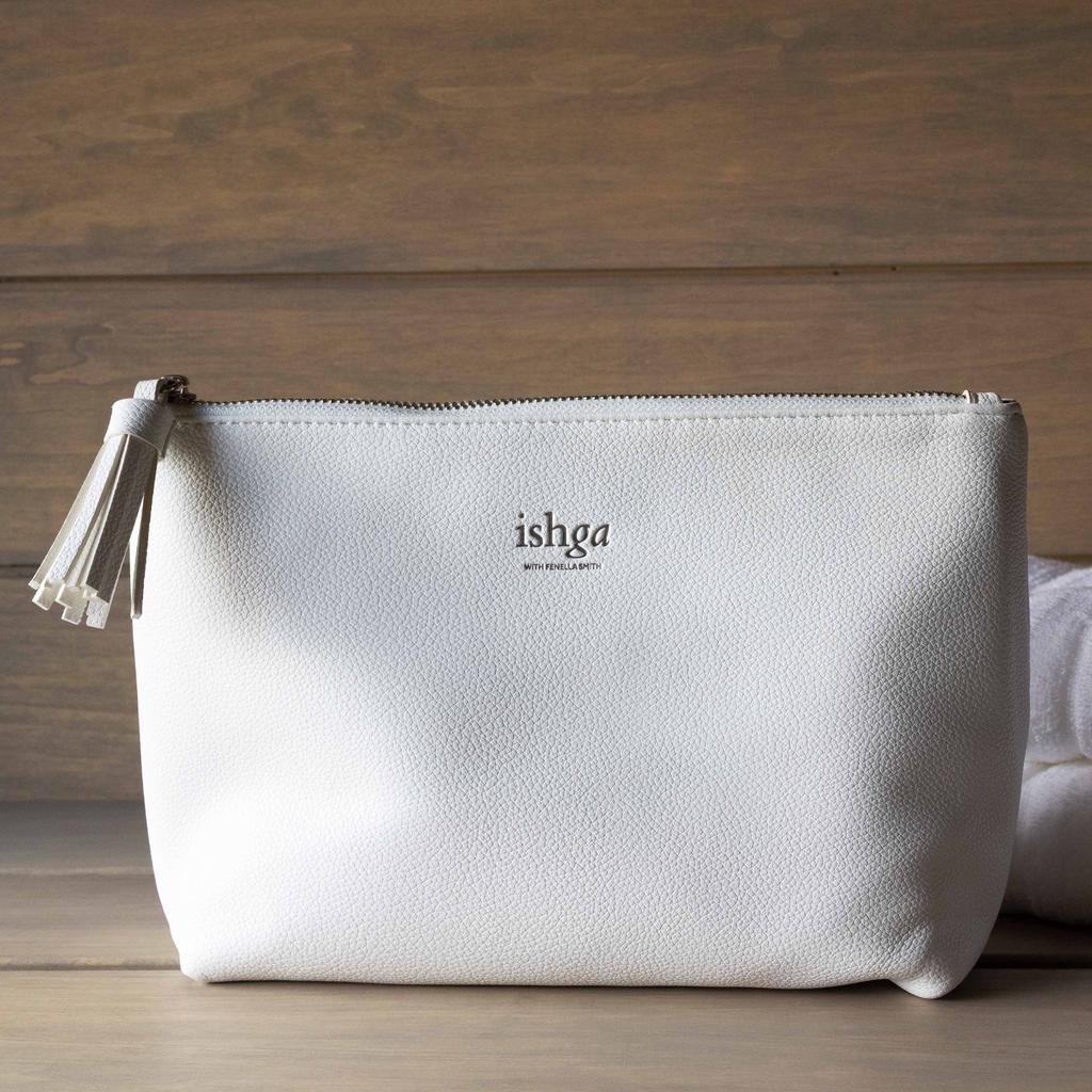 ishga 100% Vegan Leather Tassel Washbag