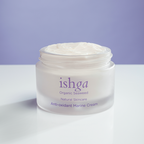 Jar of award winning ishga Anti-oxidant Marine Cream open with no lid