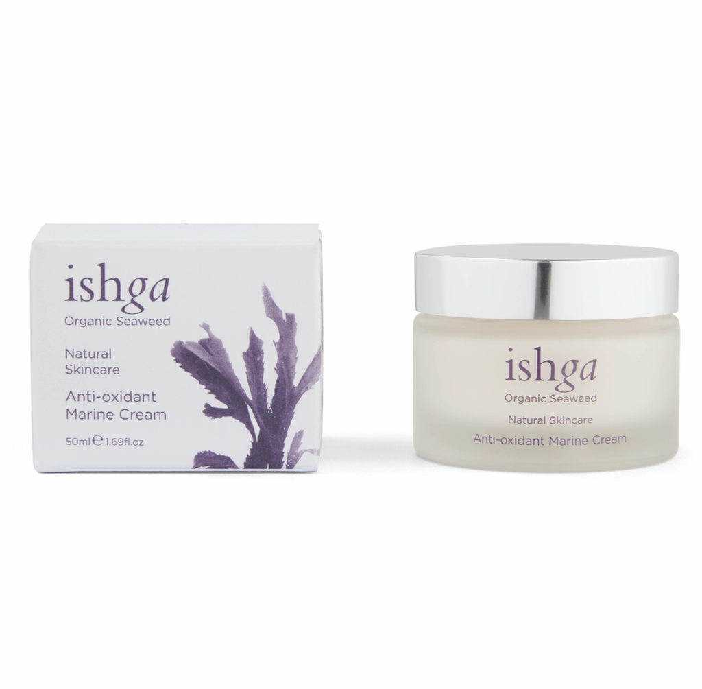 Jar of award winning ishga Anti-oxidant Marine Cream moisturiser for the face