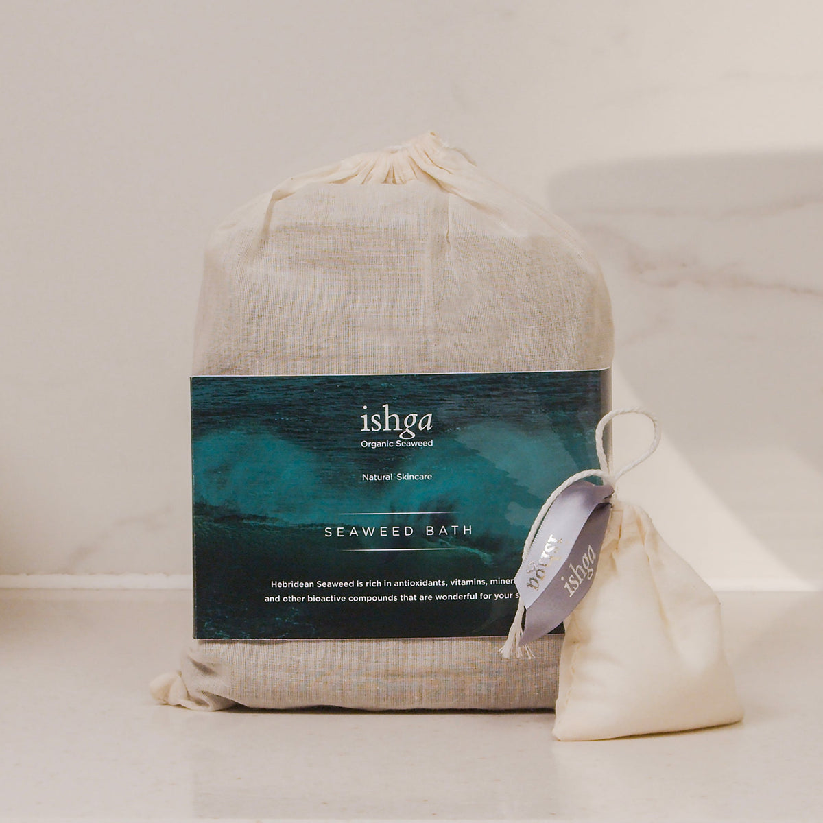 ishga Seaweed Bath and a small bag of ishga invigorating Bath Salts